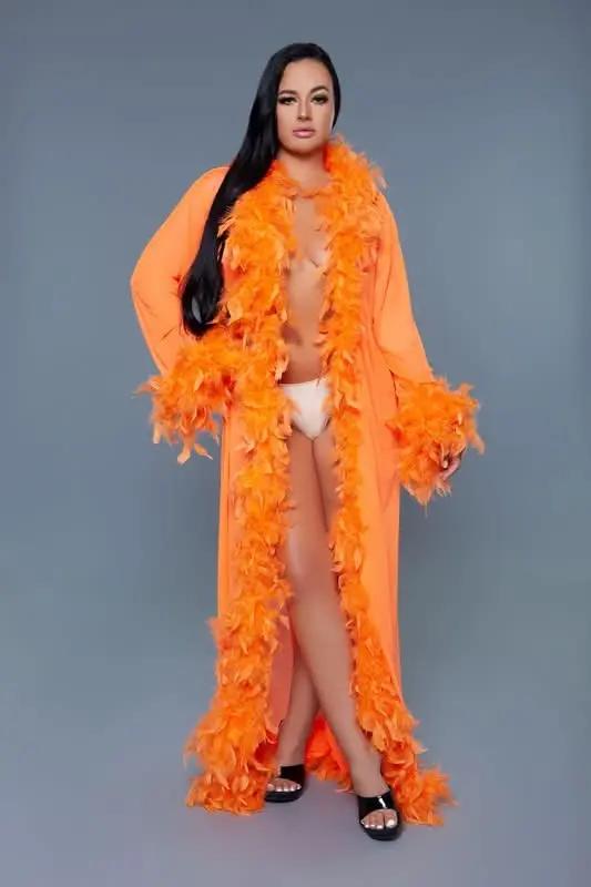Glamour Boa Feather Trim Robe - Love Salve